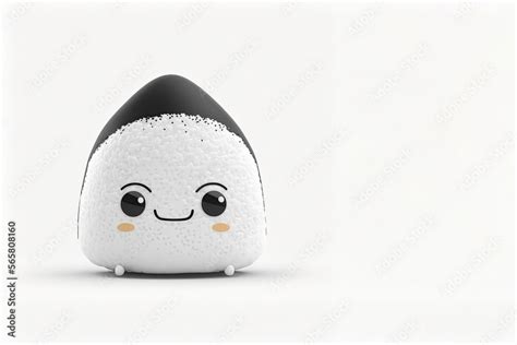 Cute Kawaii Onigiri Isolated On White Background Onigiri Character