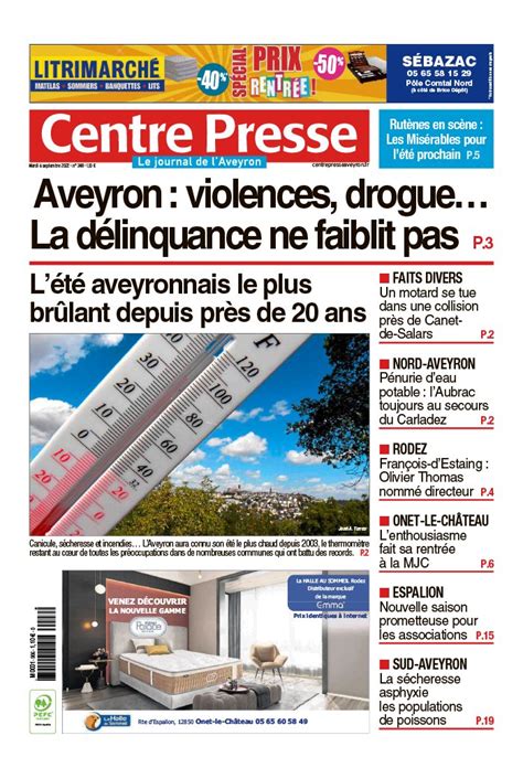 Centre Presse Aveyron N20220906 du 06 septembre 2022 à télécharger sur