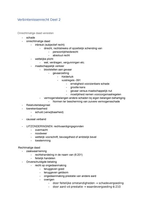 Overzicht Verbintenissenrecht Deel Verbintenissenrecht Deel