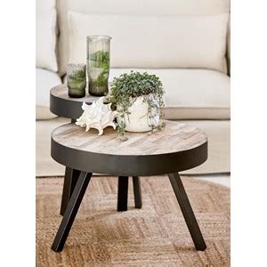 Table Basse Ronde En Teck Cm Mickael My Home Collection