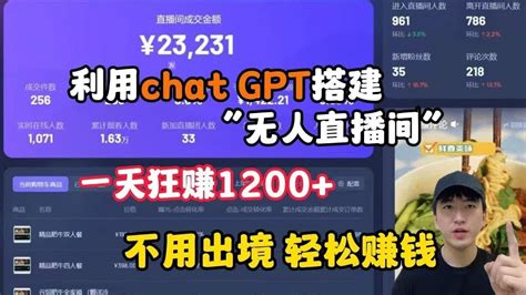 【副业推荐】利用chat Gpt丨搭建“无人直播间”丨一天狂赚1200丨不用出镜丨轻松赚钱丨 副业 Tiktok 赚钱 Youtube