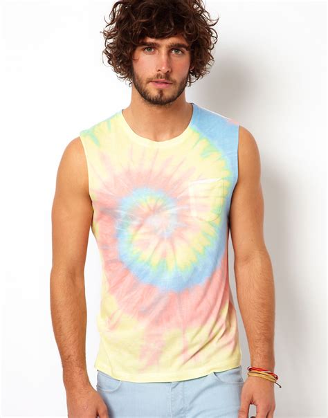 Lyst Asos Sleeveless T Shirt With Tie Dye Effect For Men