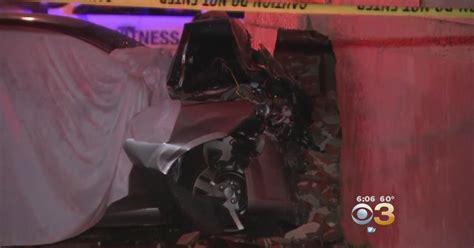 1 Dead 1 Hurt After Car Slams Into Building Cbs Philadelphia