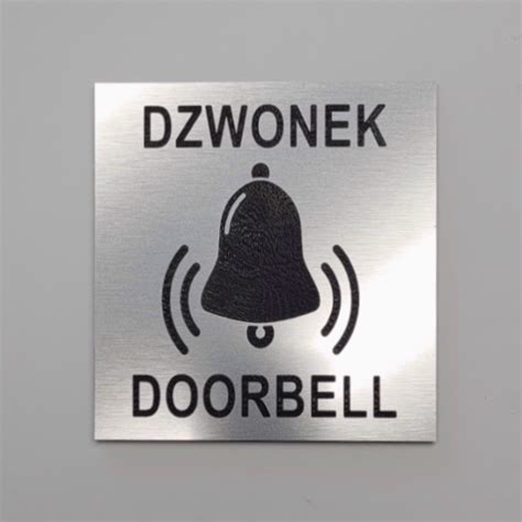 Dzwonek Doorbell Tabliczka Informacyjna Grawerowana X Mm