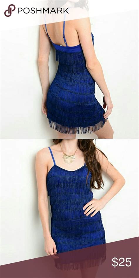 Fun And Flirty Blue Fringe Dress