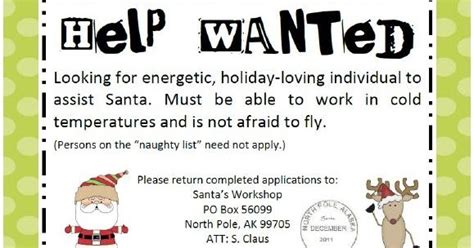 Kindergarten And First Grade Fever Help Wanted Holiday Writing