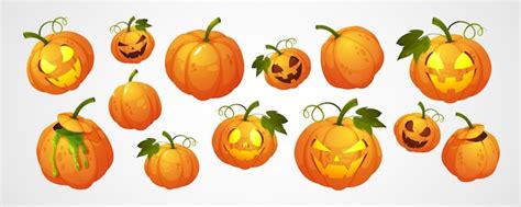 Premium Vector Halloween Pumpkin Collection