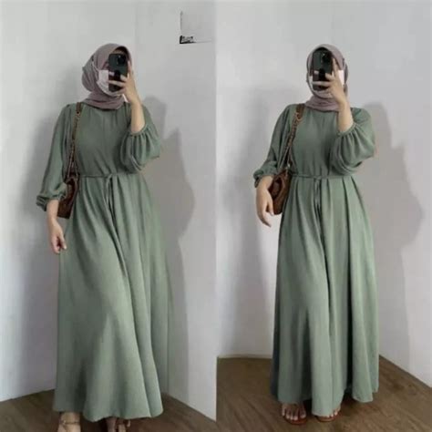 Jual Vallina Outfit Danira Maxy Wanita Muslim Dress Gamis Kondangan