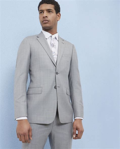 Debonair Wool Jacket Light Gray Suits Ted Baker Suits Designer