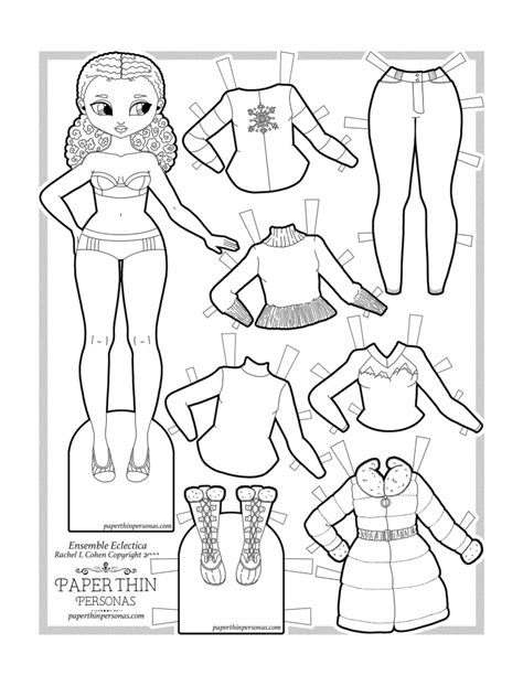 Pastel Winter Printable Paper Doll Paper Thin Personas Worksheets