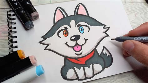 Cum Se Deseneaza Un Caine Husky Pui Dragut Si Usor Desenez Un Catel