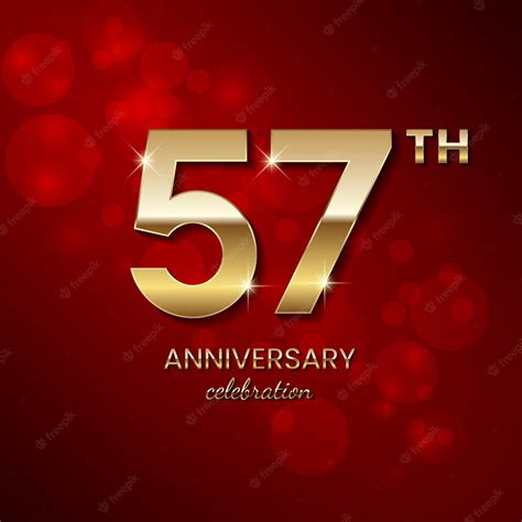 Premium Vector 57th Anniversary Logo Golden Number With Sparkling