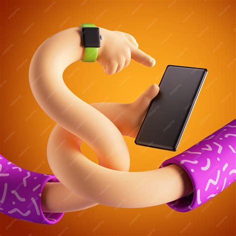 Premium Photo 3d Render Cartoon Character Tangled Elastic Hands Hold