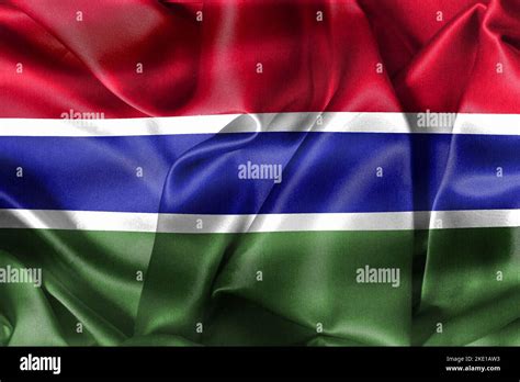 Gambia Flag Realistic Flag In The Wind Stock Photo Alamy