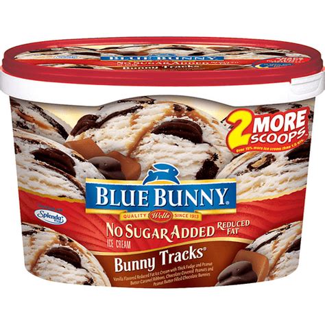 Blue Bunny Ice Cream Light No Sugar Added Bunny Tracks 1 75 Qt