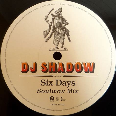 Dj Shadow Six Days Soulwax Mix 2002 Vinyl Discogs