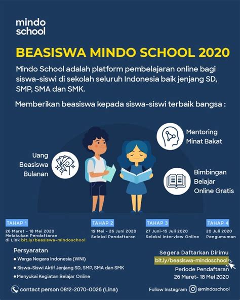 Beasiswa Mindo School 2020 Bagi Siswa Sdsmpsmasmk Campuspedia News