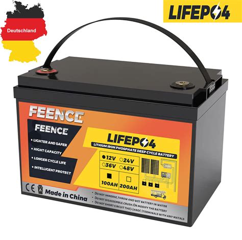 Feence Lifepo Akku V Ah Lithium Batterie Zyklen F R