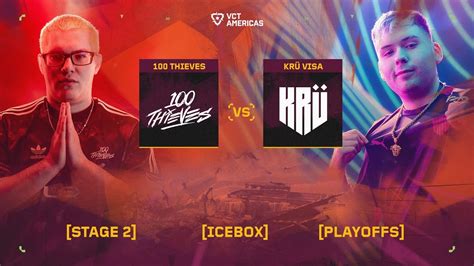 100 Thieves vs KRÜ Visa VCT Americas Stage 2 Playoffs Map 1 YouTube