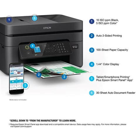 "Epson WF-2930 All-in-One Wireless Printer with Scan, Copy, Fax, Auto ...