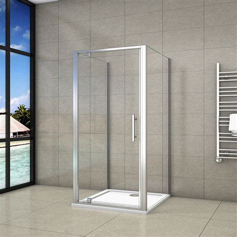 Pivot Shower Enclosure 70x70cm Glass Clear Double Side Panel — Aica