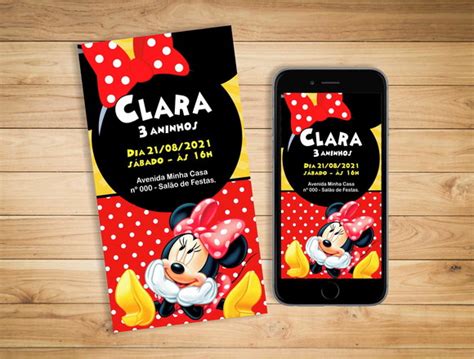 Convite Minnie Vermelha Digital Elo Produtos Especiais