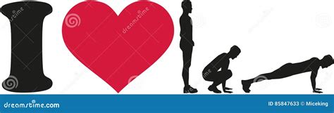 Burpees With Silhouette Cutout Vector Illustration Cartoondealer