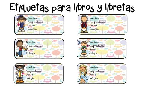 Etiquetas Para Libros Y Libretas7 Orientación Andújar Recursos