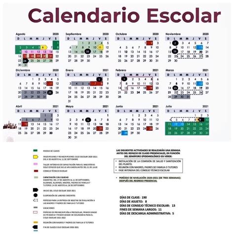 Descarga El Calendario Escolar 2020 2021 De La Sep Para Imprimir La Images