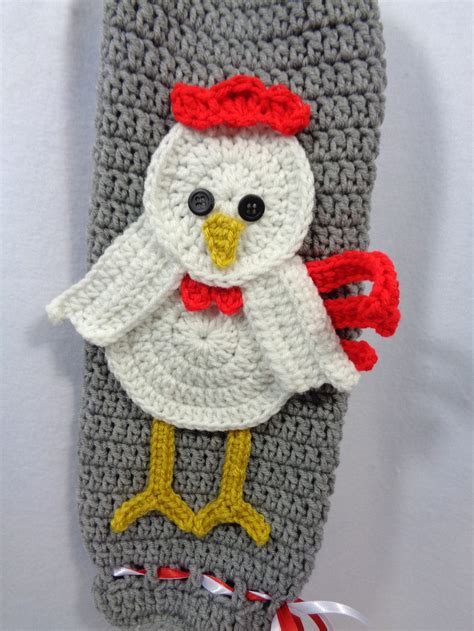 Chicken Plastic Bag Holder Crochet Farm Decor Walmart Bag - Etsy