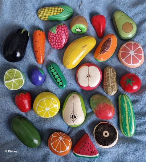 Painting Rocks My Fruit N Veg Collection Facebook In 2024 Diy