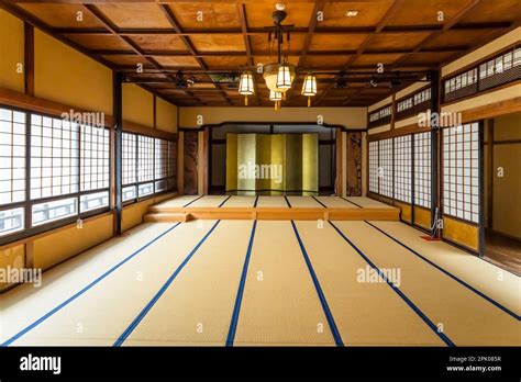 Interior Of Old Wooden Hotel Tokaikan Hall Local History Museum