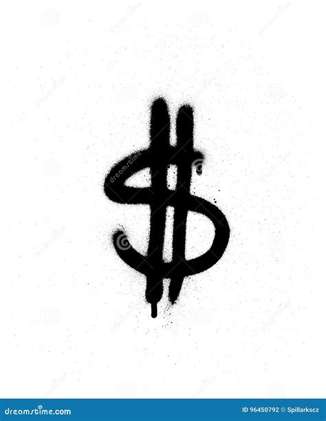 Graffiti Leaking Dollar $ Sign in Black Over White Stock Vector ...