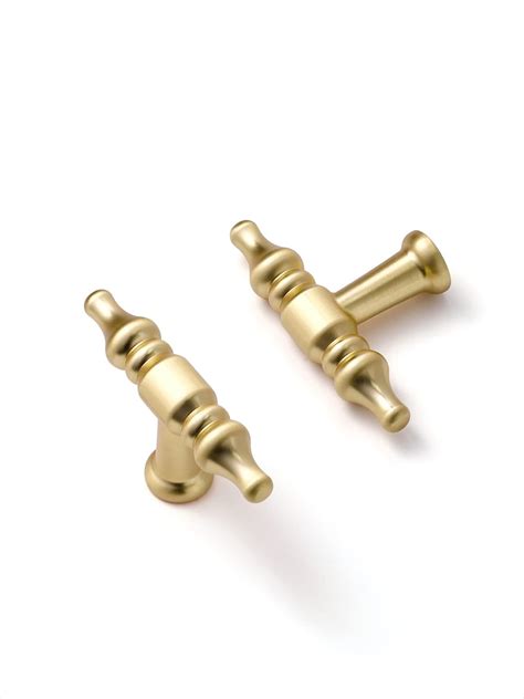 Sorwduerm Pack Gold Cabinet Knobs Brushed Brass Drawer Knobs Gold