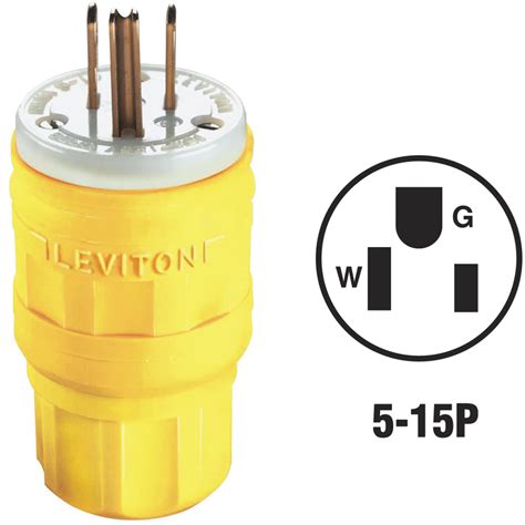 Leviton W Wire Pole Polarized Industrial Grade Straight Blade