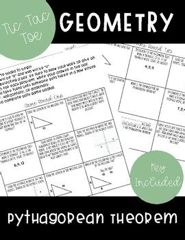 Tic Tac Toe Activity Pythagorean Theorem And Converse Of PT By Glee