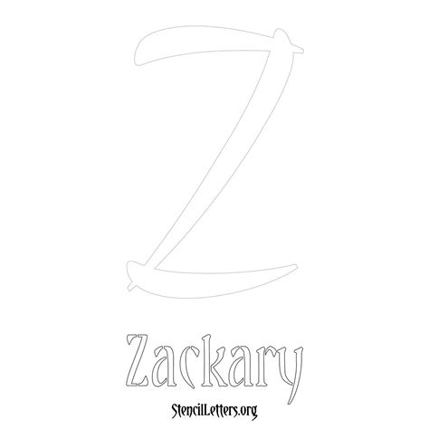 Zackary Free Printable Name Stencils With 6 Unique Typography Styles