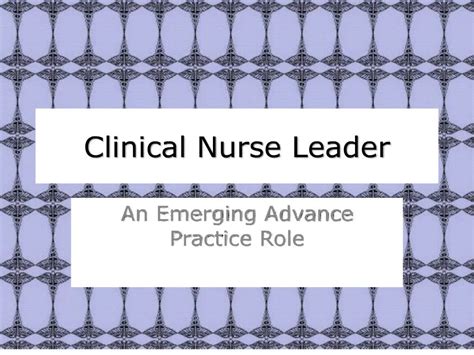 Ppt Clinical Nurse Leader Powerpoint Presentation Free Download Id