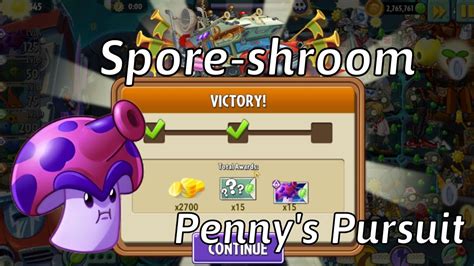 Plants Vs Zombies 2 Penny Pursuit Spore Shroom Week 180 Day 1 5 Boss Fight Gameplay Youtube