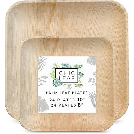 Amazon Chic Leaf Palm Leaf Plates Disposable Bamboo Plates Like