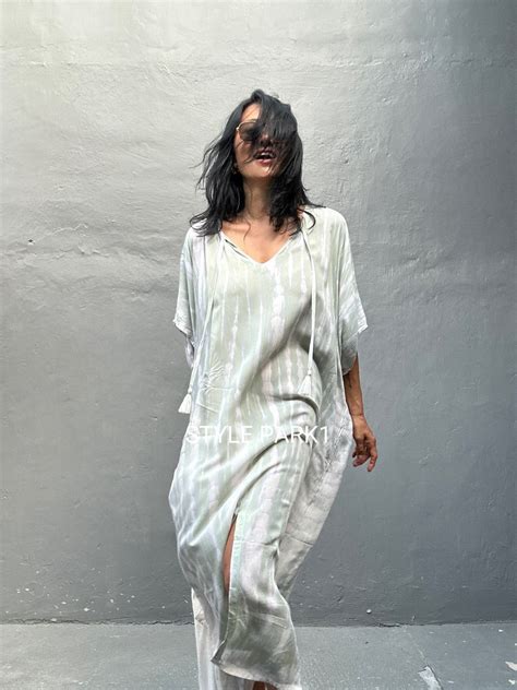 Ln Kaftan Dress Resort Wear Bikini Cover Up Beach Dress Boho Chic Summer Dress Etsy