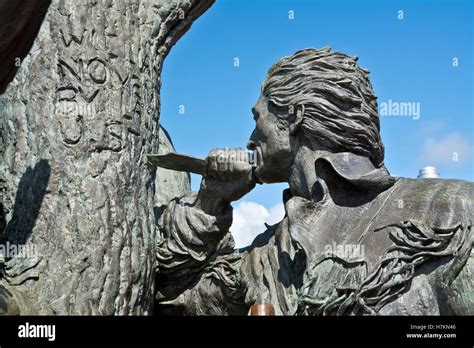 Statue honouring the Lewis and Clark expedition. Closeup of William ...