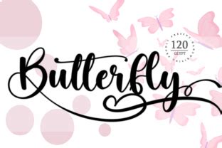 Butterfly Font By Black Line Creative Fabrica