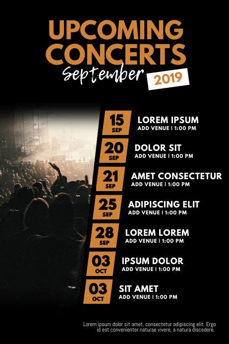 Upcoming Event Schedule Calendar Flyer Template Artofit