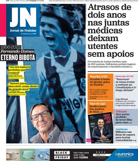 Capa Jornal de Notícias 27 novembro 2022 capasjornais pt