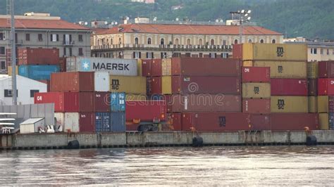 Freight Container Train Passing Modlin Poland July 4 2024 Stock