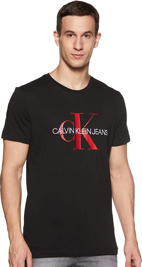 Calvin Klein Jeans Mens Monogram Logo Slim Tee Shirt Uk