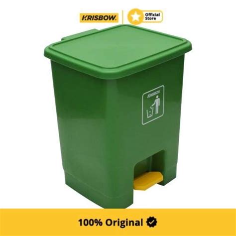 Promo Krisbow Dust Bin Tempat Sampah Outdoor Pedal Plastik 15 Ltr