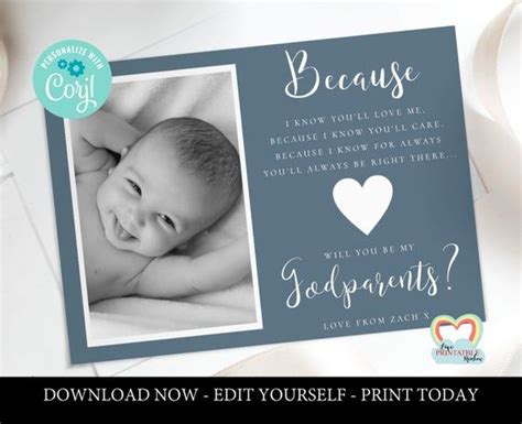 Printable Godparent Proposal Poem