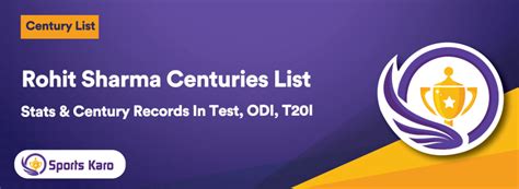 Rohit Sharma Centuries List - Stats & Records In Test, ODI, T20I - Best ...